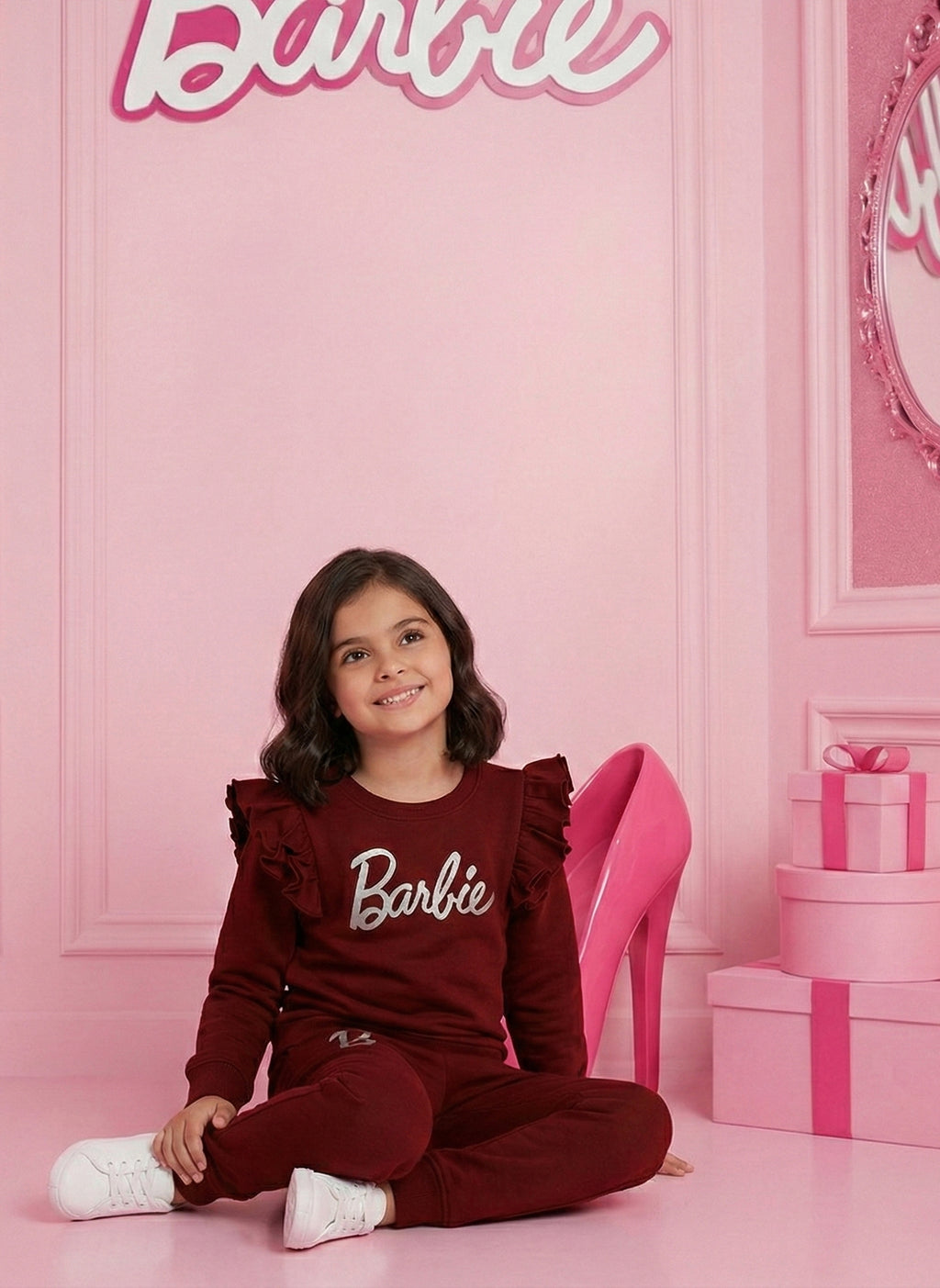 Barbie Maroon Winter Outfit for Girls