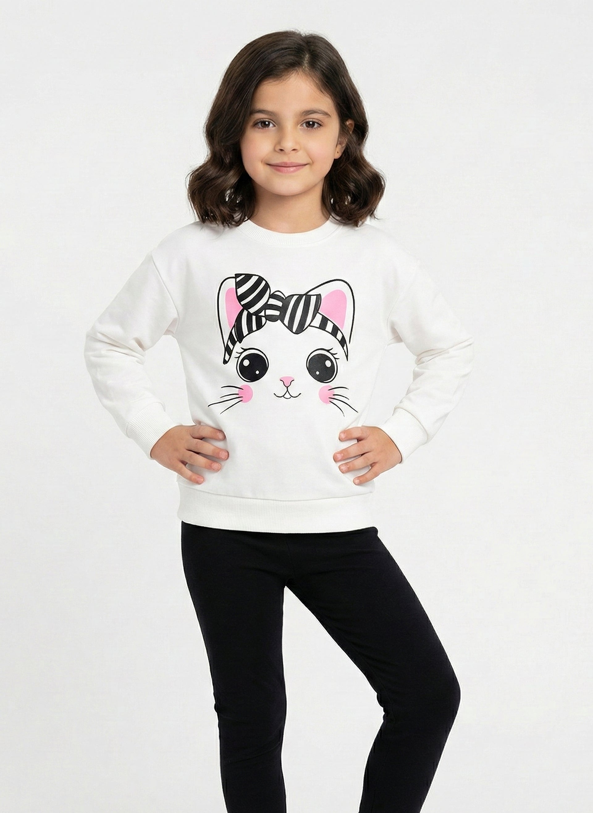 Winter Cute Cat Outfit for Girls
