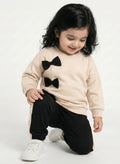 Winter Cute Bow Outfit Beige for Toddlers & Infants