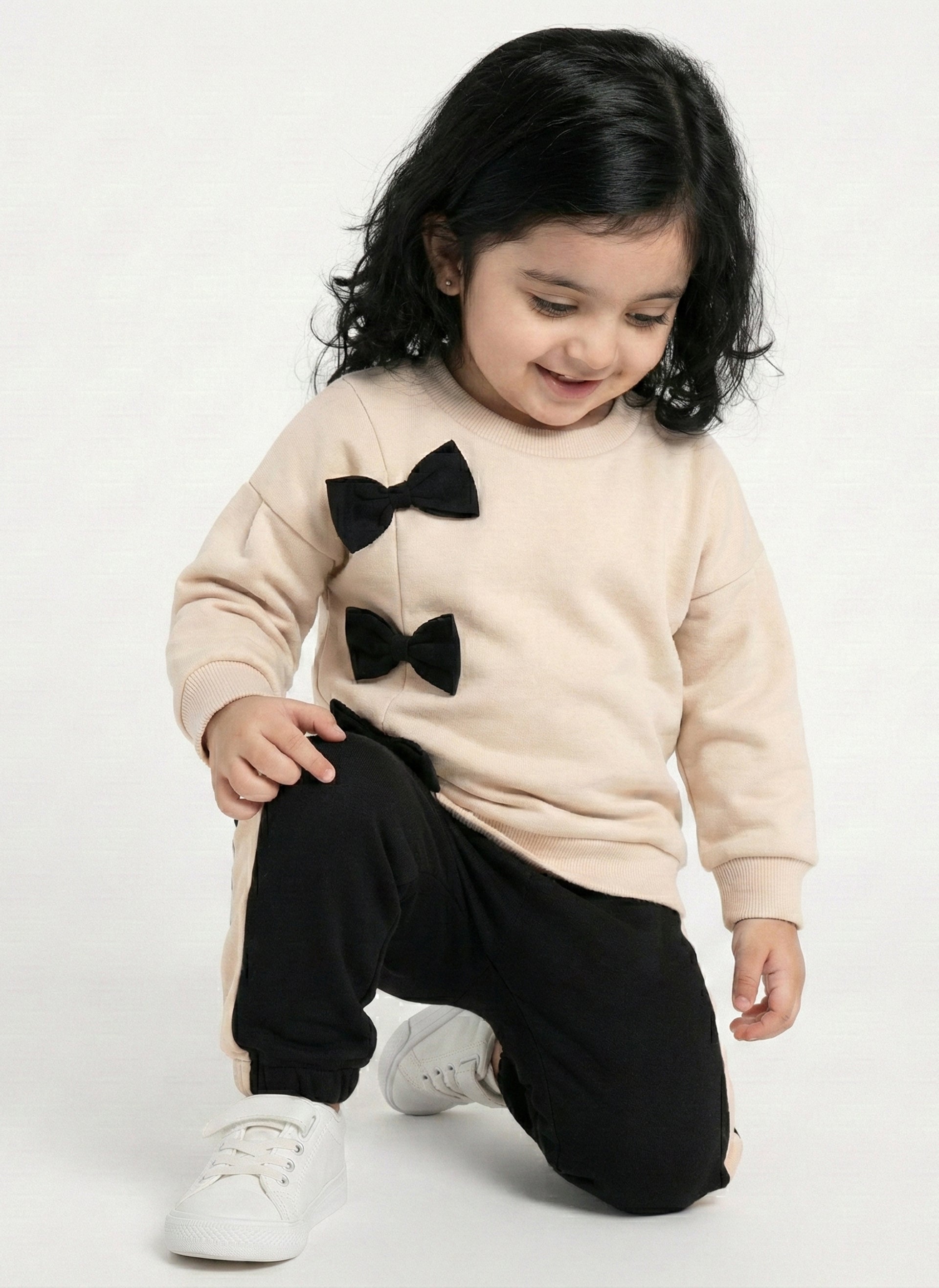 Winter Cute Bow Outfit Beige for Toddlers & Infants