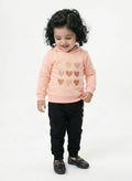 Winter Colorful Hearts Outfit in Pink for Toddlers & Infants