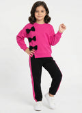 Winter Cute Bow Outfit for Girls Pink