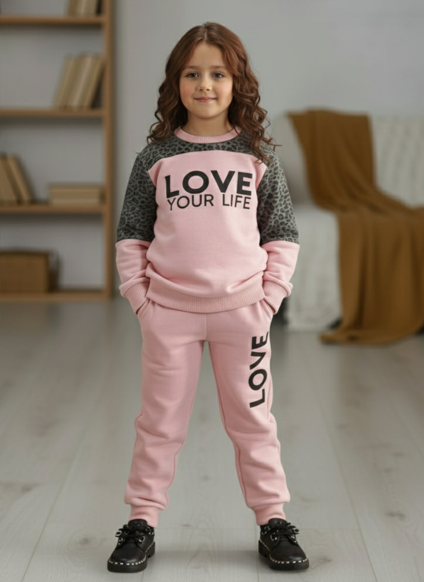 Winter Pink Cheetah Outfit for girls