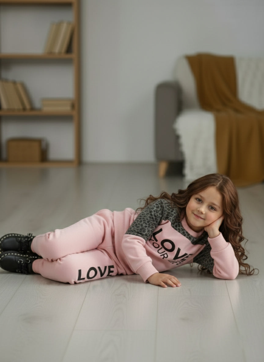 Winter Pink Cheetah Outfit for girls
