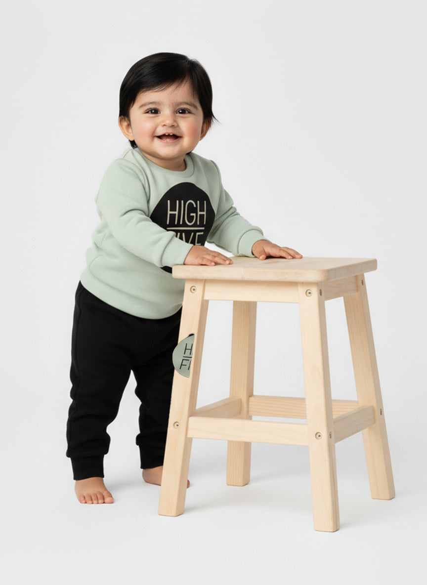 Winter Cute Toddler Outfit Matcha Green