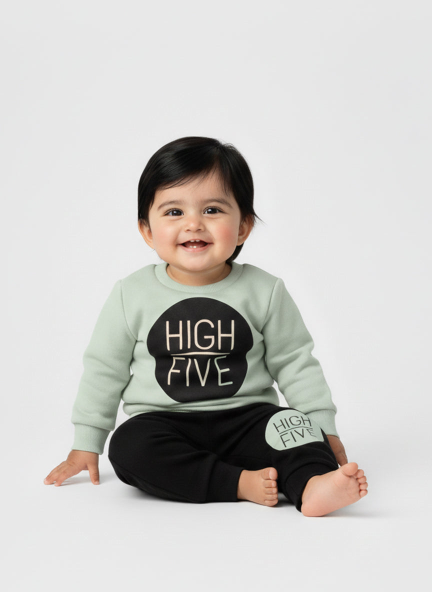 Winter Cute Toddler Outfit Matcha Green