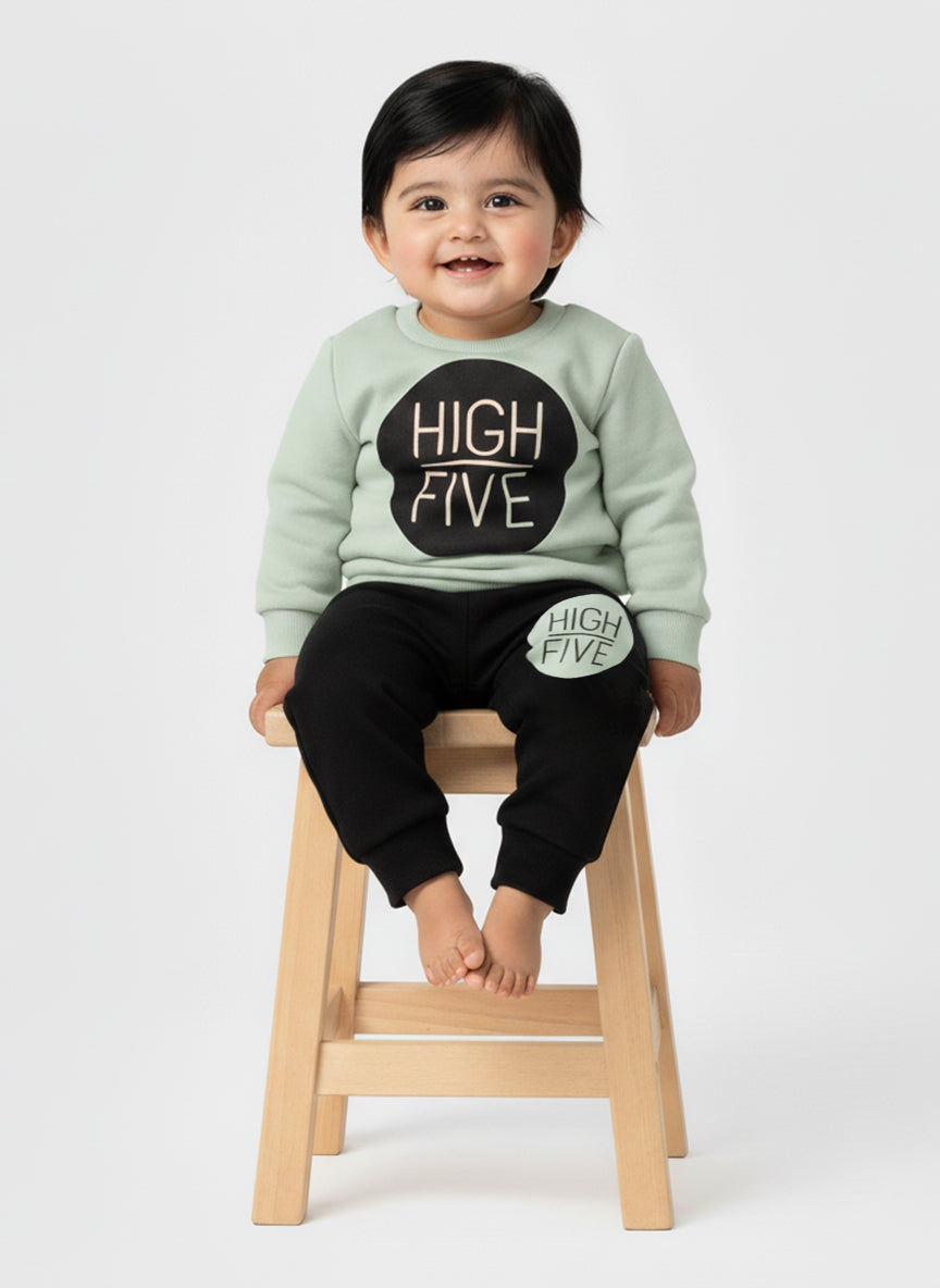 Winter Cute Toddler Outfit Matcha Green