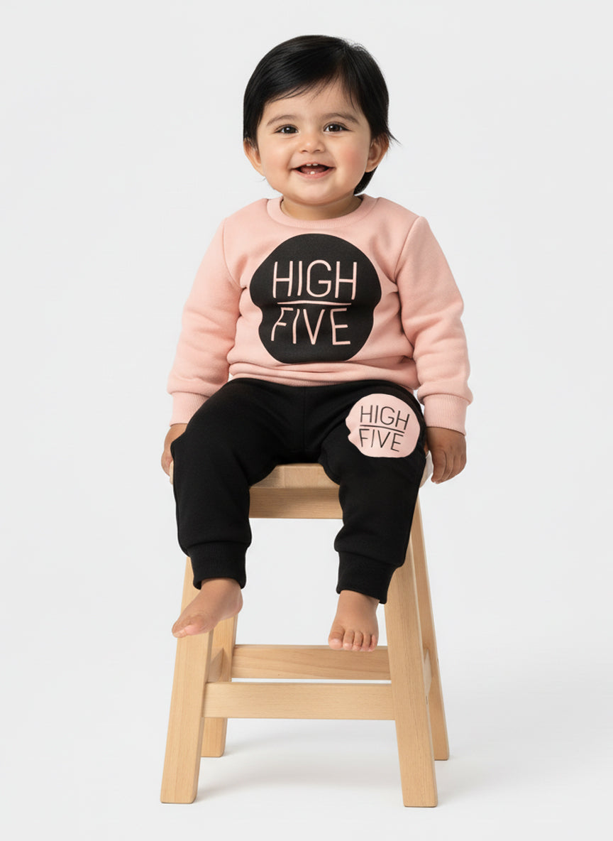 Winter Cute Toddler Outfit Baby Pink