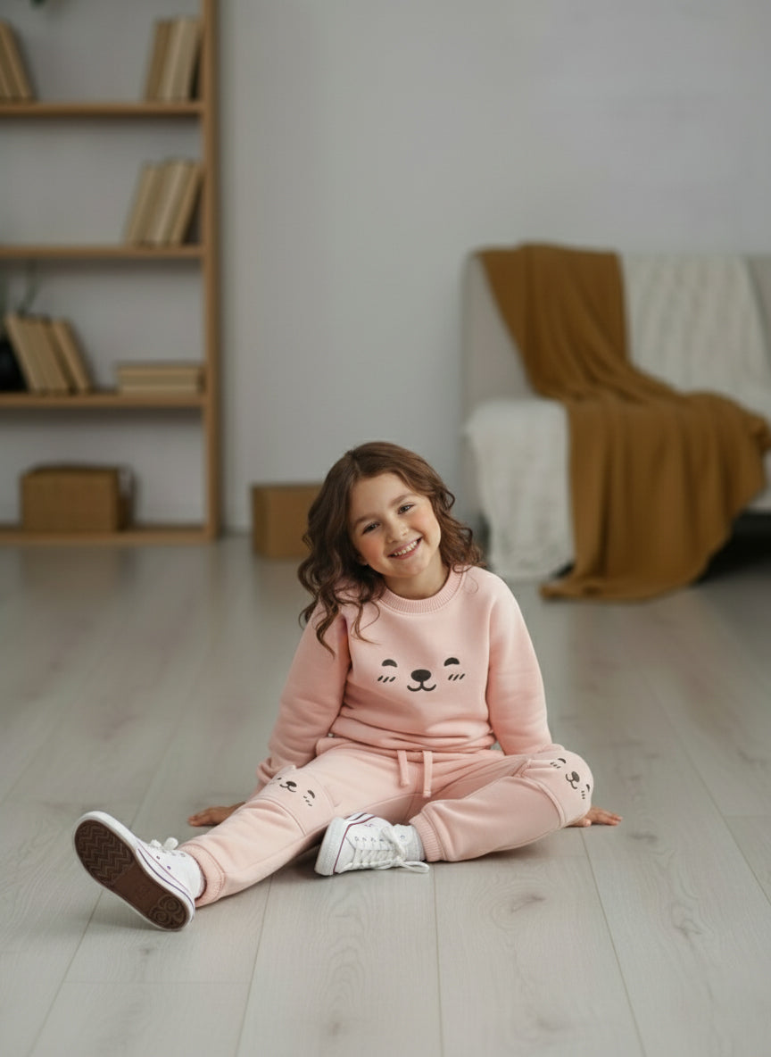 Winter Cute Pink Outfit for Girls
